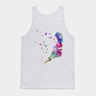 Little birds flying from feather Tank Top
